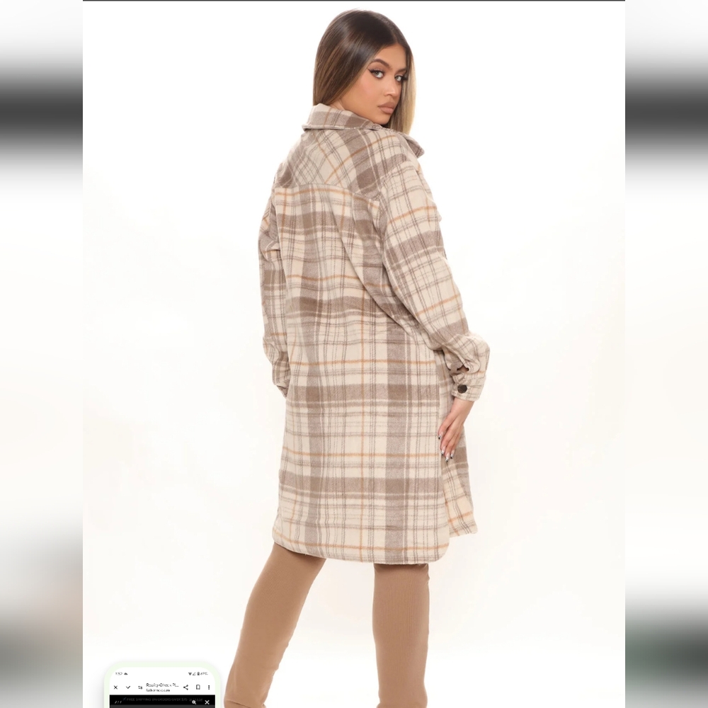 Reality Check Plaid Shacket - Brown - image 3